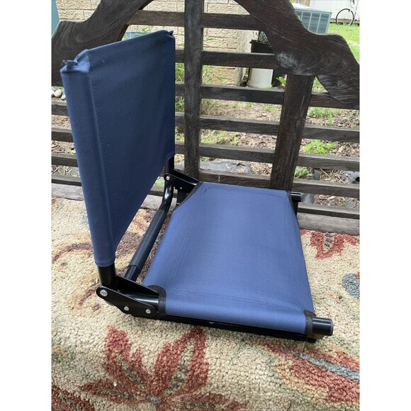 THE STADIUM CHAIR (Game Changer) Blue Folding Stadium Chair Bleacher Seat Nice - Picture 5 of 9